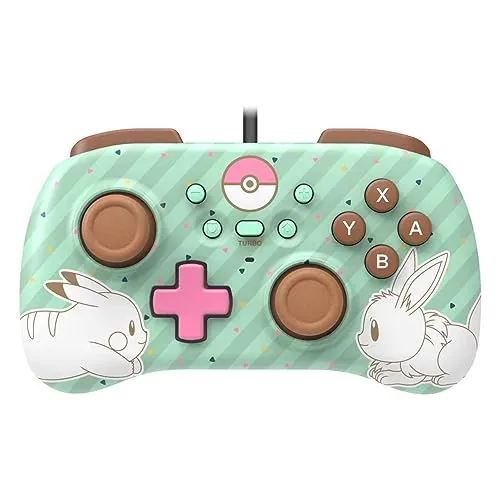 Hori HORIPAD Mini - Pokémon: Pikachu & Evoli für Nintendo Switch - Controller für Nintendo Switch, handliche Größe und einzigartiges Pokémon-Design für ein optimales Spielerlebnis.