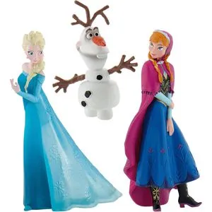 Bullyland Spielfigur Disney Frozen 13446: Elsa, Anna und Olaf im Set - Spielfigur Spielsets mit handbemalten Figuren aus 