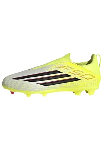 Adidas F50 LEAGUE LL FG/MG Kinder Fußballschuhe - Gelb - Die F50 League Fußballschuhe für Kinder bieten optimalen Halt und Komfort für dynamische Bewegungen. Mit schnürsenkellosem Design und spezieller Außensohle für verschiedene Untergründe sind sie ideal für junge Sportler.