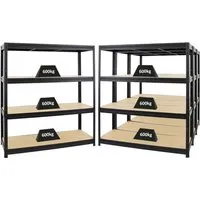PROREGAL Mega Deal 4x Schwerlastregal Dino 180 x 160 x 60 cm - Spar-Set mit 4 Schwerlastregalen, ideal für extreme Lasten bis 600 kg pro Fachboden. Einfache Steckmontage, flexible Nutzung und höchste Qualität für Werkstatt und Lager.