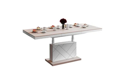 designimpex HM-333 Couchtisch Cappuccino Hochglanz/Weiß von Design Impex