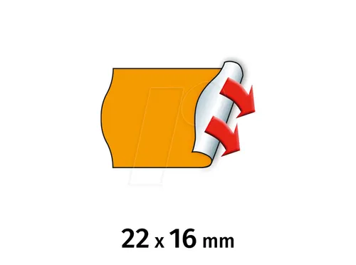 METO 30007332 - Preis-Etiketten, 22x16 mm, permanent, orange, 6000 Stück