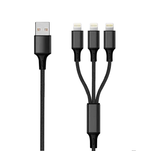 2GO 3 in 1 USB Ladekabel - schwarz - 150cm für Apple