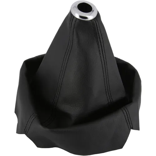 Universal Schaltsack Schaltmanschette aus Kunstleder mit Chrom-Ring | Schwarz