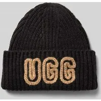 UGG Beanie mit Woll-Anteil und Label-Stitching in Black, Größe 1