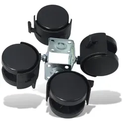 Stück Möbelrollen mit Platte, Bremse Räder Lenkrolle Bockrollen Laufrollen 4