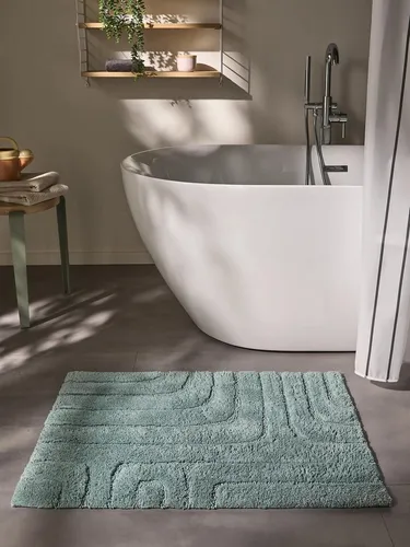 benuta Badematte Dan, 100% Baumwolle, geometrisches Design - Die benuta Badematte Dan ist ein stilvolles Wohnaccessoire für Ihr Badezimmer. Mit ihrer handgeknüpften, geometrischen Struktur und optimalen Pflegeeigenschaften sorgt sie für Komfort und bleibt in feuchten Räumen stets in Form.