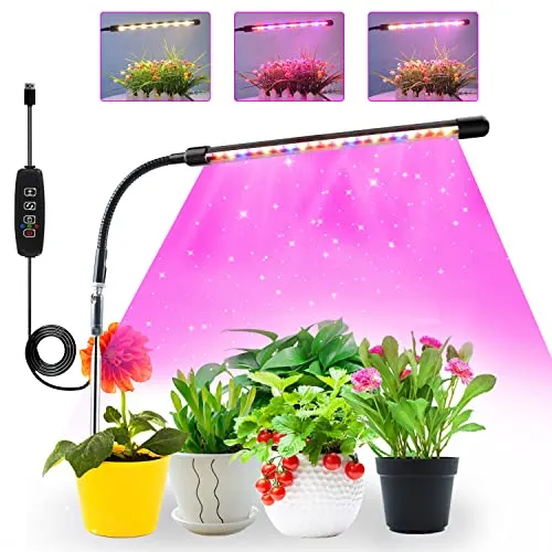 COKOLILA Pflanzenlampe LED, Vollspektrum Zimmerpflanzenlicht mit Timer und Höhenverstellung