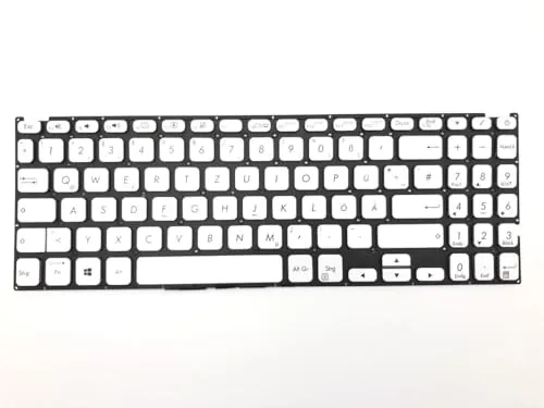 T-ProTek DEUTSCHE - Tastatur Keyboard Silber Ohne Rahmen kompatibel für Asus VivoBook 15 F512FL-BQ547T