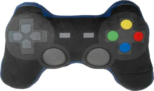 Game Over Gamecontroller geformtes Plüsch Kissen in schwarz von Puckator