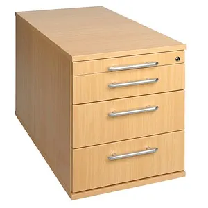Hammerbacher Rollcontainer Solid TC30, Holz, Buche - Büroschrank mit 4 Schüben, abschließbar und ideal für sichere Aufbewahrung. Maße: 42,8 x 51,2 x 80 cm, hochwertig verarbeitet mit strapazierfähiger Melaminbeschichtung.