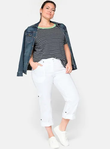 Sheego Jerseyhose Cargohose mit Krempelfunktion