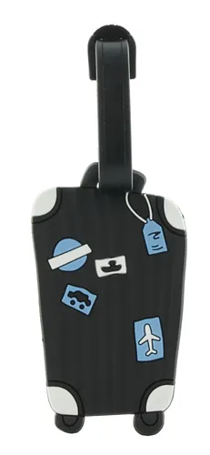 Fabrizio Kofferanhänger Namensschild Adresskarte 10275 Schwarz - Praktischer Kofferanhänger in Schwarz mit herausnehmbarem Namensschild. Ideal zur schnellen Identifikation Ihres Gepäcks. Flexibles Material und einfacher Befestigungsriemen sorgen für eine unkomplizierte Anwendung.