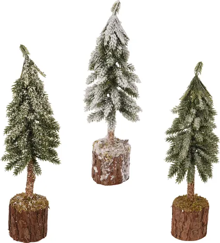 Tannenbaum künstlich mit Holzsockel 26cm 1 Stück sortiert