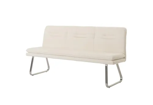 PROREGAL® Sitzbank 180cm Creme - Moderne Polsterbank - Sitzbänke für Esszimmer, Wohnzimmer oder Flur. Hochwertiger Bouclé-Stoff und stabiler Edelstahl bieten langanhaltenden Komfort und stilvolles Design.