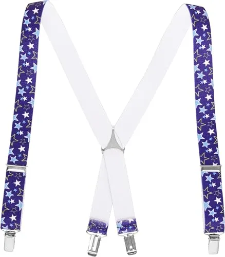Playshoes Unisex Kinder Hosenträger Elastisch Hosenträger Sterne, Blau Sterne, 70