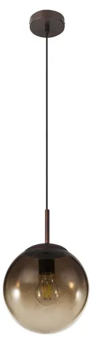 Design Pendel Decken Leuchte Varus - Rauchglas Hänge Lampe - Moderne Hängeleuchte für Wohn- und Esszimmer mit 20cm Durchmesser und 120cm Höhe. Individuell gestaltbar durch E27-Fassung, ideal für LED-Lampen.