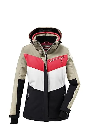 killtec Damen Funktionsjacke KSW 253 - Wasserdicht und Atmungsaktiv - Funktionsjacke mit 10.000 mm Wassersäule, abzippbarer Kapuze und Schneefang, ideal für Skifahren und Outdoor-Aktivitäten, umweltfreundlich und PFC-frei.