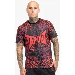 Tapout Herren Funktionsshirt Rootstock Black/Red/Aubergine XL - Sportliches T-Shirt für Herren mit normaler Passform, ideal für aktive Tage. Hergestellt aus atmungsaktivem Polyester und Elasthan für optimalen Tragekomfort.