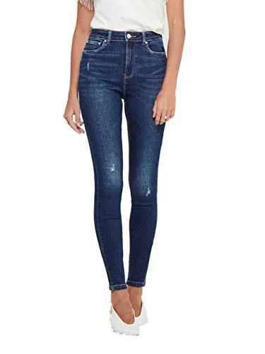 ONLY Female Skinny Jeans ONLMILA - Hohe Taille, Skinny Fit - Stylische Skinny Jeans mit hoher Taille, ideal für einen figurschmeichelnden Look. Perfekt für jeden Anlass dank bequemer Materialzusammensetzung.