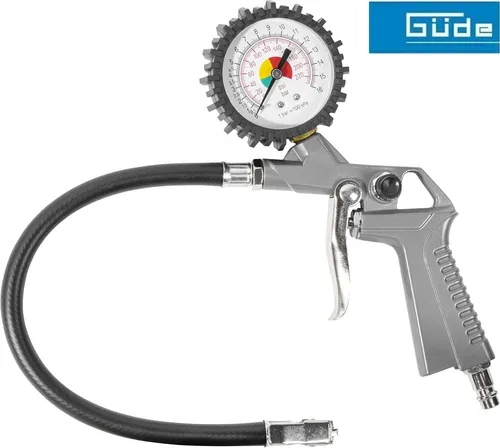 Güde Reifenfüller (Manometer, 0 - 12 bar Michelin-Metall-Ventilstecker,