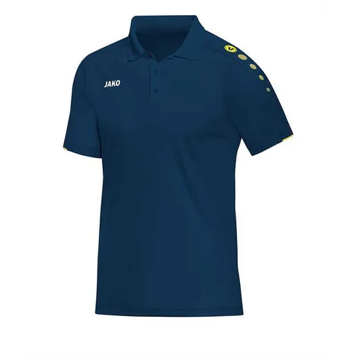 Jako Polo Classico 6350 Herren & Kinder - Atmungsaktives Polo für Sport und Freizeit, ideal für Fitness und Training in der Farbe nightblue/citro, erhältlich in Größe XXL.