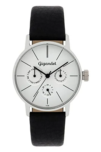 Gigandet Damen-Armbanduhr G38-001 - Elegante Multifunktionsuhr für Damen mit echtem Lederarmband und kratzfestem Saphirglas. Ideal für Büro und Abendveranstaltungen.