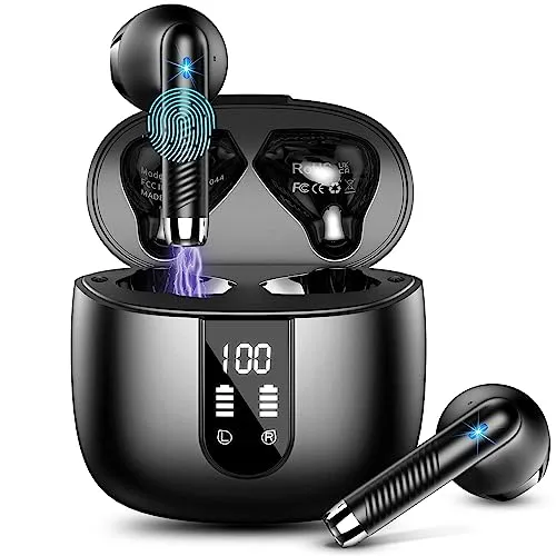 Bluetooth Kopfhörer, In Ear Kopfhörer Kabellos Bluetooth 5.4 Kabellose Kopfhörer mit 4 Mic, Neue ENC Noise Cancelling Wireless Earbuds 48H Tiefer Bass, IP7 Wasserdicht Ohrhörer LED-Anzeige USB-C