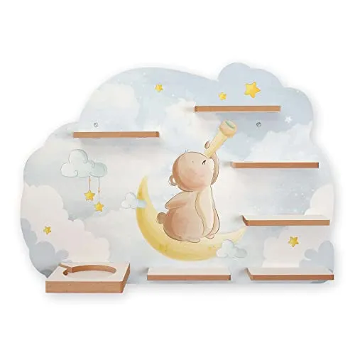 Regal „Kleiner Bär“ geeignet für Toniebox und Tonies inkl. 40 Metallplättchen für Flexible Befestigung der Tonie Figuren (Kleiner Bär)