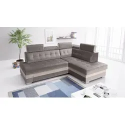 Robin Paris Ecksofa mit Schlaffunktion Bettkasten 5 Verstellbare Kopfstützen Sofa L-Form Schlafsofa Freistehende Eckcouch Schlafcouch Wohnzimmerm...