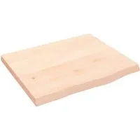 vidaXL Tischplatte aus massivem Eichenholz mit Naturkante - Esszimmertischplatte aus unbehandeltem Eichenholz, handgefertigt mit einzigartiger Naturkante. Ideal für individuelle DIY-Projekte und vielseitig kombinierbar.