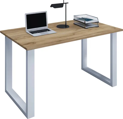 VCM Holz Schreibtisch 'Lona' 140 cm - Kinderschreibtische mit hochwertigem Metallgestell und robuster Holzstruktur, ideal für kreative Arbeitsplätze im Kinderzimmer.