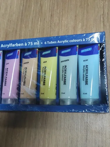 Produktbild Stylex 6er Acrylfarben Pastell 28629 6 Tuben à 75 ml