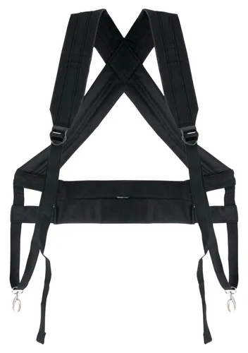 XDrum Djembe Gurt Pro schwarz - Tragesystem für Djemben, mit 2 Karabinerhaken und stufenlos verstellbar von 45 bis 92 cm, entlastet den Schultergürtel für bequemes Spielen.
