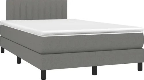 vidaXL Boxspringbett Dunkelgrau 120x190 cm mit Matratze