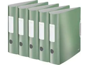 LEITZ Aktenordner Active Style 180 Grad 8cm seladon grün - Hochwertiger A4-Ordner mit 180 Grad-Präzisionsmechanik für komfortables Arbeiten, inkl. 3 Innentaschen und elegantem Verschluss, ideal für Büro und Zuhause.