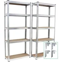 TRUTZHOLM Steckregal Schwerlastregal 170x75x30 cm 2er Set - 2er Set Schwerlaststeckregale mit 375 kg Traglast je Regal. Ideal für Werkstätten und Lager, einfach montierbar ohne Werkzeug, flexibel anpassbar und inklusive Regalverbindern für zusätzliche Stabilität.