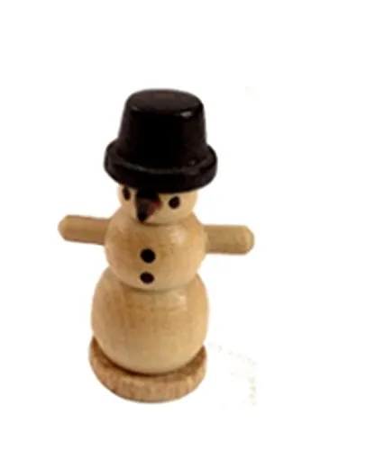 Rudolphs Schatzkiste Miniaturfigur Schneemann klein Natur Höhe=3cm NEU Seiffen Erzgebirge Dekoration Holzfiguren Weihnachten Fensterschmuck Spielzeug Deko Weihnachtsfigur