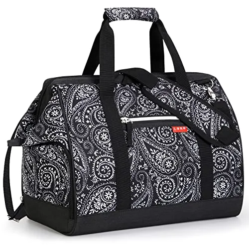 Lekesky Reisetasche Damen, Weekender Damen Klein mit Schuhfach, Großes Öffnungsdesign, 33L Kliniktasche Geburt für Reisen, Airline, Arbeit, Strand oder Freizeit (Cashew-Blüte)