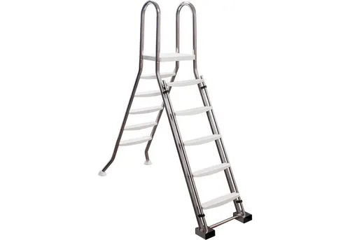 Waterman Pool-Sicherheitsleiter - Edelstahl Sicherheitsleiter für Hochbecken - Poolzubehör aus robustem Edelstahl, ideal für Frame- und Stahlwandpools. Mit 5 Stufen und chlorbeständig, sorgt für sichere und bequeme Poolzugänge.