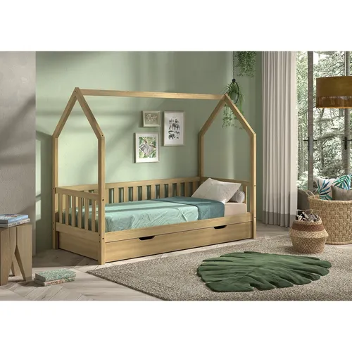 Bettgestell Home 90x200 cm mit Gitter und Bettschublade