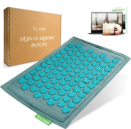 BACKLAXX ® Akupressurmatte für Füße – Effektive Fußmassage für Entspannung und Wohlbefinden - Utensilien für Fußmassage: Unsere Akupressurmatte fördert Durchblutung und lindert Schmerzen, ideal für eine entspannende Auszeit. Mit 2116 intensiven Nadeln und umweltfreundlicher Herstellung.