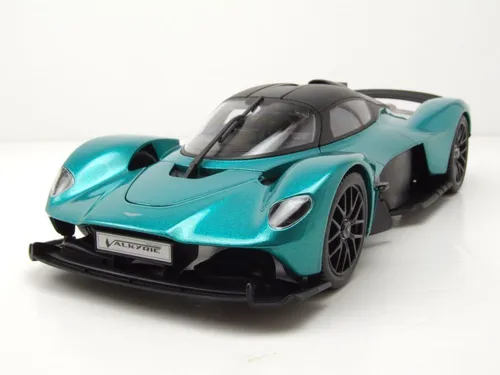 Aston Martin Valkyrie 2022 Modellauto 1:18 in Grün - Detailgetreues Standmodell des Aston Martin Valkyrie, mit öffnenden Hauben und Türen, ideal für Sammler und Sportwagen-Fans. Maße: ca. 24 cm, aus hochwertigem Die-Cast.
