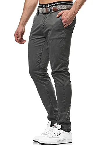 Indicode Herren Waller Chinohose Stretchhose Pewter - Wanderhosen aus hochwertiger Baumwollmischung mit praktischem Taschenangebot, ideal für Komfort und Stil beim Outdoor-Abenteuer.