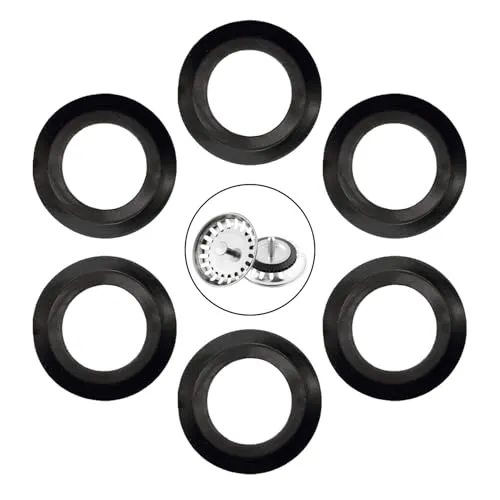 Stück Siebkörbchen Spüle Dichtungsring，Spüle Siebkörbchen Dichtung ，Abfluss Siebkorbdichtung ，für Ø78-83mm Siebkorb, Abflussstopfen Dichtungsring(Schwarz) 6