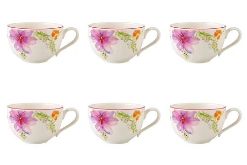 Villeroy & Boch Tasse Mariefleur Basic, Porzellan, Spülmaschinengeeignet, Mehrfarbig, Motiv: Blumen