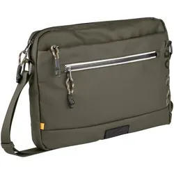 camel active Explore Herren Umhängetasche - Mittelgroß, Grün - Messenger-Bags aus wasserabweisendem, recyceltem Nylon mit gepolstertem Laptopfach und reflektierenden Reißverschlüssen für mehr Sicherheit.