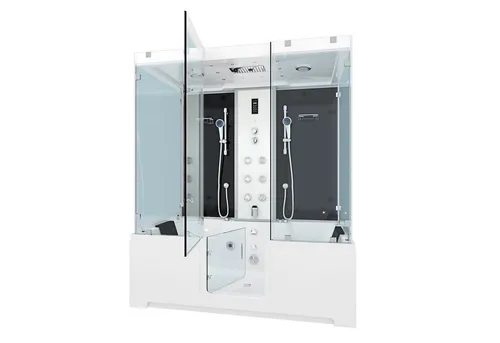 K88-SW-EH-B-EC-EA Duschtempel 180x100 cm - Duschkabine mit 2-in-1 Funktion: Hochwertige Whirlpool-Badewanne und Dusche, energiesparend mit aktiver Schlauchreinigung und vielseitigen Wasserfunktionen für entspannende Wellness-Momente.
