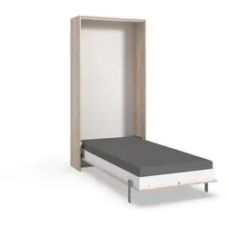 Mid.you Schrankbett Wimex Juist 90x200 cm - Praktisches Klappbett in Eichefarben mit Lattenrost, ideal für kleine Räume. Tagsüber Stauraum, nachts gemütlicher Schlafplatz – perfekt für Gäste- oder Jugendzimmer.