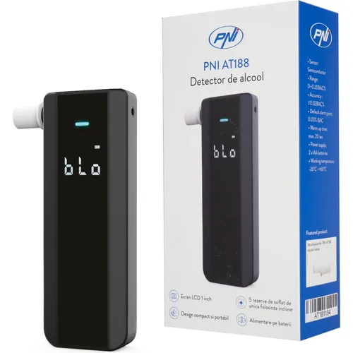 PNI Alkoholdetektor AT188 mit LCD-Bildschirm, Ton- und Lichtalarm (43699457)